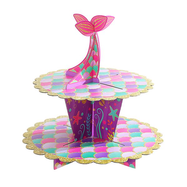 

omilut mermaid birthday party cupcakes holder litter mermaid baby shower cake decoration birthday party cake stand supplies