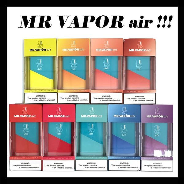 

2020MR VAPOR air Disposable Device Kit 500puffs 350mah Battery Bar Vaporizer Pen 3ml Pod empty Cartridge vs ezzy puff xtra eon