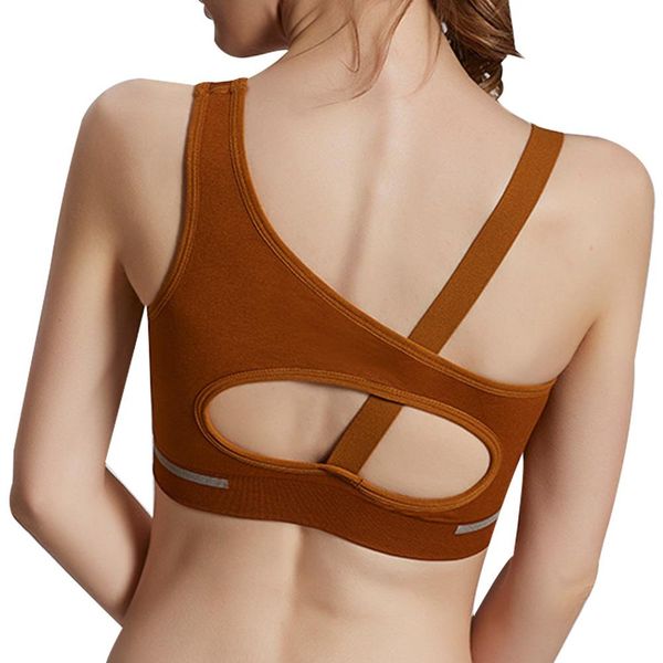 

sports bra with chest pad stripe shockproof quick drying breathable hollow back underwear for ladies girls yoga running fitness, White;black