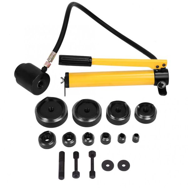 

hydraulic pump hydraulic metal steel plate hole punch set hand pump with 10 dies tool 16mm to 101mm pipe bender
