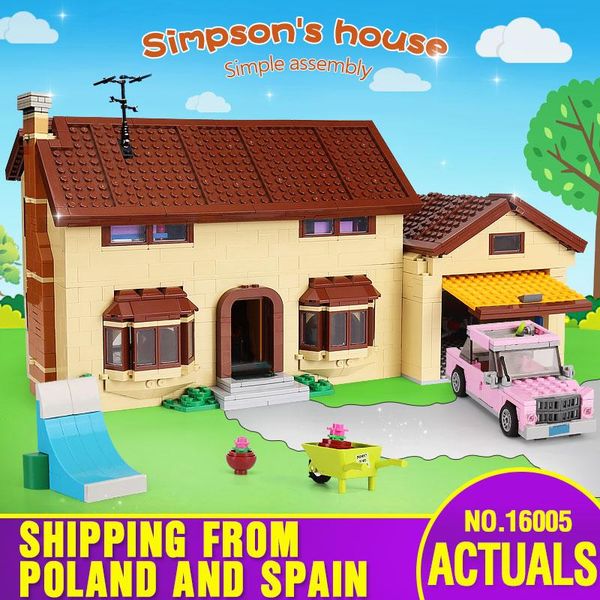 

фильм игрушки 16005 симпсоны дом 2575 шт. строительный блок кирпич совместим с legoing 71006 модель игрушки для детей подарок на день рожден