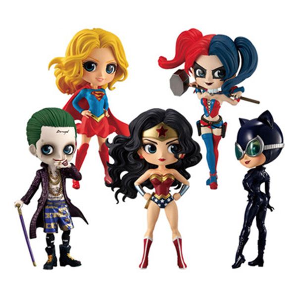 

q posket wonder woman harley quinn joker superhero pvc action figure anime figurines collectible dolls kids toys