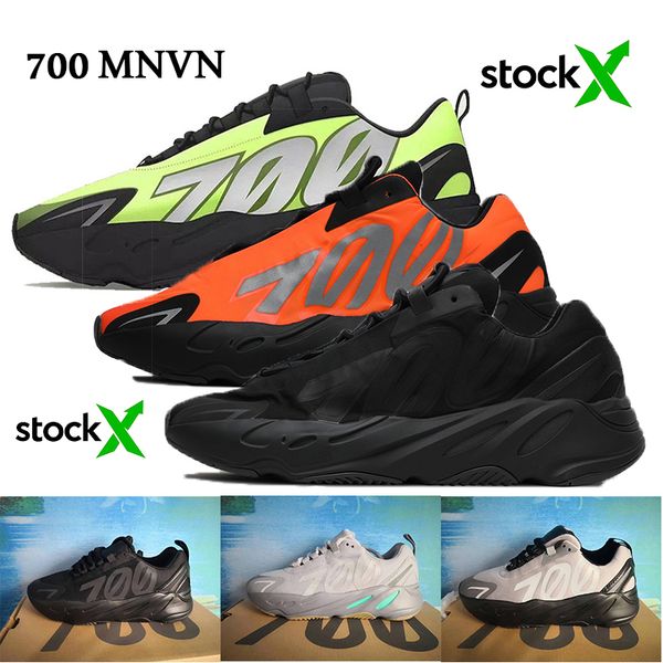 

Stock x Kanye west 700 MNVN Высочайшее качество кроссовок для мужчин женщин Triple Black Orange Phosphor Bo