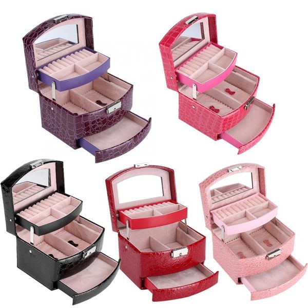 

large jewelry packaging & display box armoire dressing chest with clasps bracelet ring organiser carrying cases