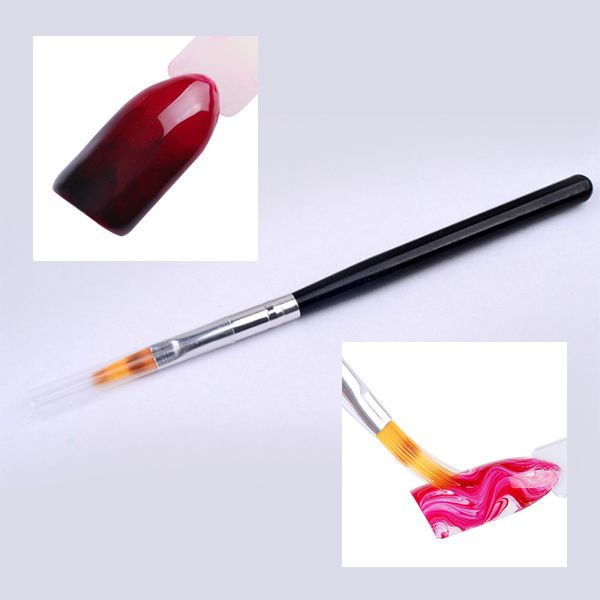 

1pcs nail drawing uv gel brush painting pen wooden handle manicure nail art tools js11, Yellow