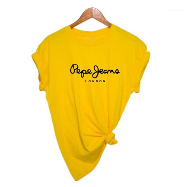 

loose ladies casual solid color women tees pepe printed woman t shirts short sleeve o neck, White