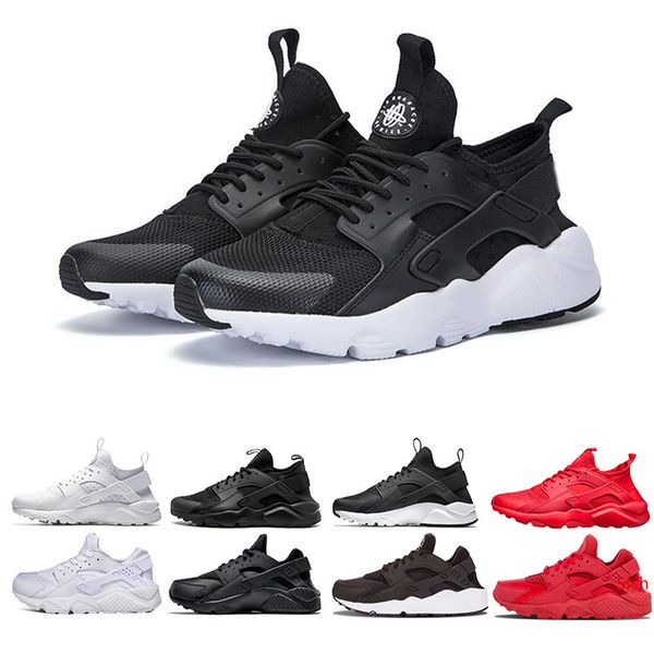 

wholesale huarache 4 iv ultra run mens running shoes black white red womens sneakers sports shoes chaussure ing