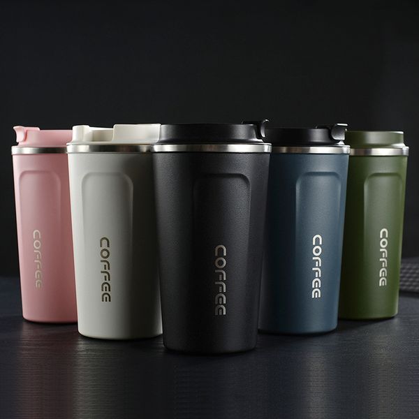 

12oz/17oz travel mug stainless steel tumbler coffee cups with lids double wall vacuum insulated, 5 colors in stock