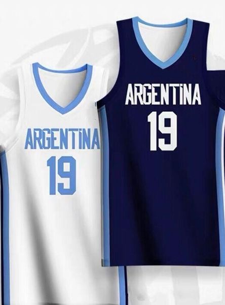 

2019 world cup team argentina basketball jerseys 4 luis scola 29 patricio garino 7 facundo campazzo 14 gabriel deck 8 nicolas laprovittola, Black;red