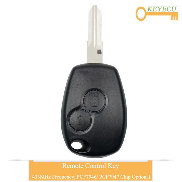 

keyecu remote car key for megane modus clio kangoo logan sandero duster, fob 2b - 433mhz - vac102 pcf7946 pcf7947 chip