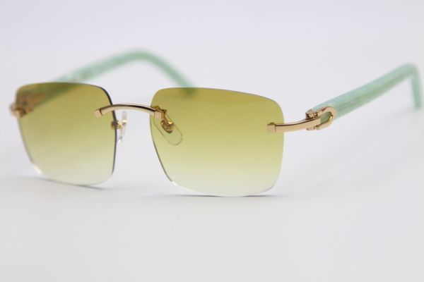

завод прямых продаж rimless прозрачного синего plank 8300816 мужчина известных солнцезащитных очков популярного нового стиль очки c украшени, White;black