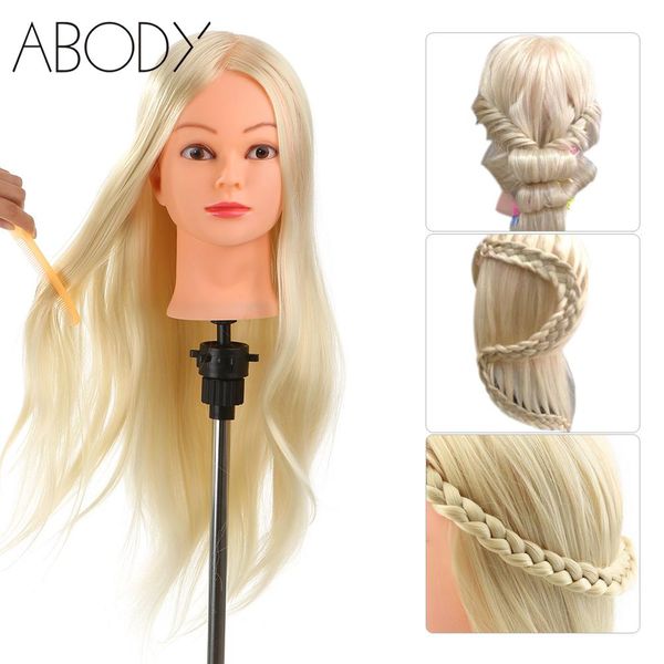

26" 30% real human hair hairdressing training head with clamp salon hair cutting braiding practice model head dummy, Brown