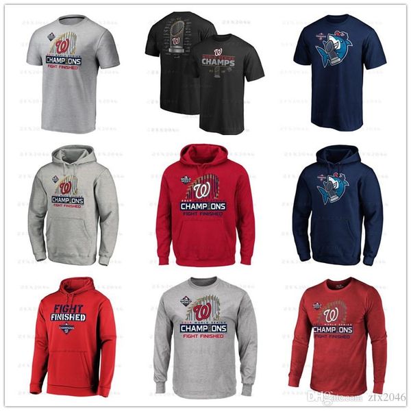 

washingtonbaseball jerseys nationals 2019 washington champions t-shirts long sleeve hoodie fans tees men's hoodies printed logos, Black