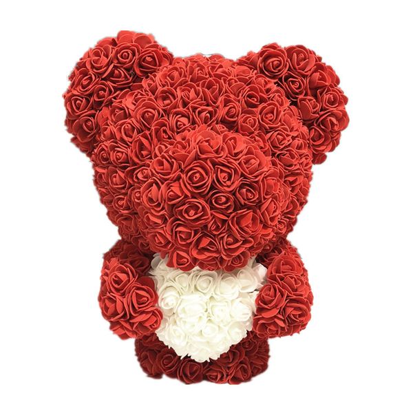 

23/40cm bear of roses valentines day gift artificial flowers home wedding festival diy wedding decoration gift box wreath crafts