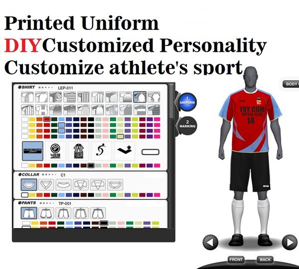 

printed uniform diy customized personality customize athlete's sport shirt soccer