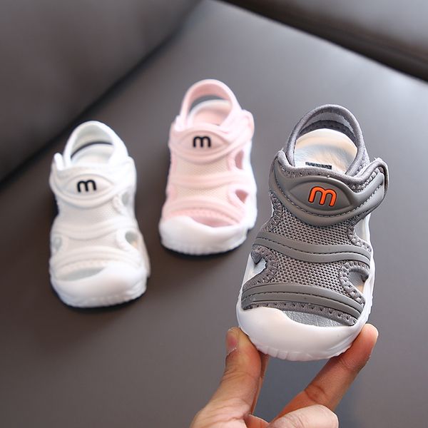 

2020 1to 3 year old baby sandals summer boys and girls sports shoes non-slip soft bottom infant first walk shoes, Black;red