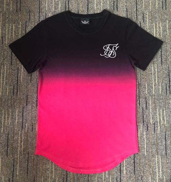 

new extended summer t sik mens shirts silk t-shirt length men west summer curved hem longline style t-shirts extended uwfpc, Black