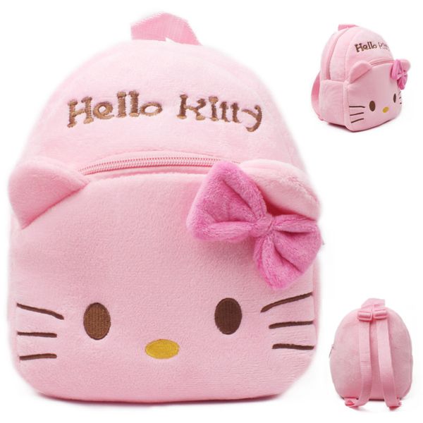 

2017 new hello kitty plush school bag cartoon soft backpack girl toy schoolbag baby cute mini bags for kids gift