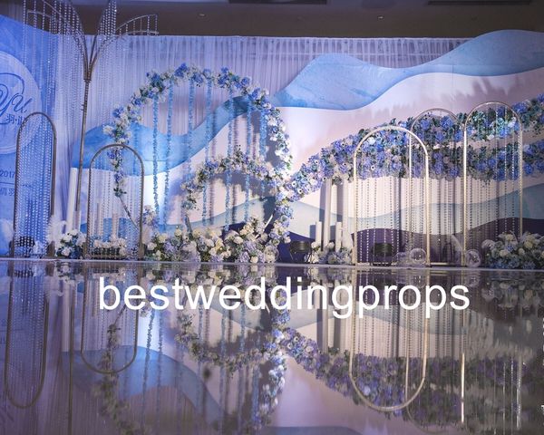 Centrotavola per matrimonio in cristallo sospeso di nuovo stile, porta fiori, corridoio, colonne quadrate per la decorazione di nozze best0495