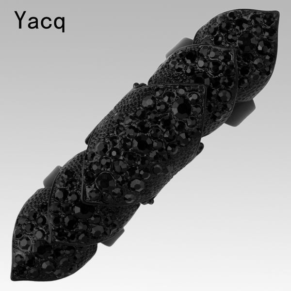 

yacq full double finger knuckle ring for women armor crystal punk rock jewelry gifts antique gold silver color rm03 dropshipping, Golden;silver