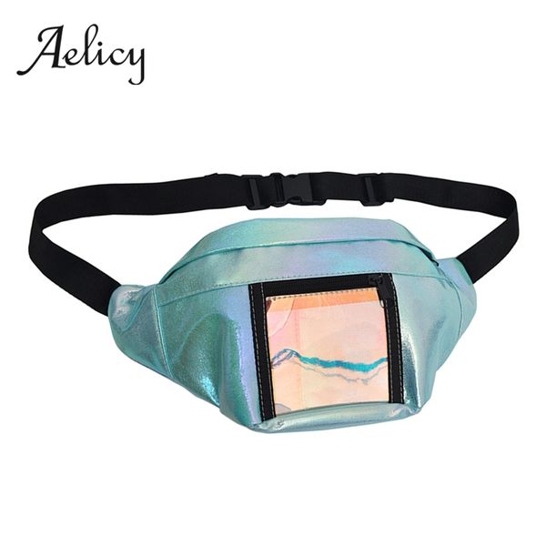 

aelicy laser bright leather chest bag women fashion messenger crossbody bag ladies casual wild waist pack belt new 2019