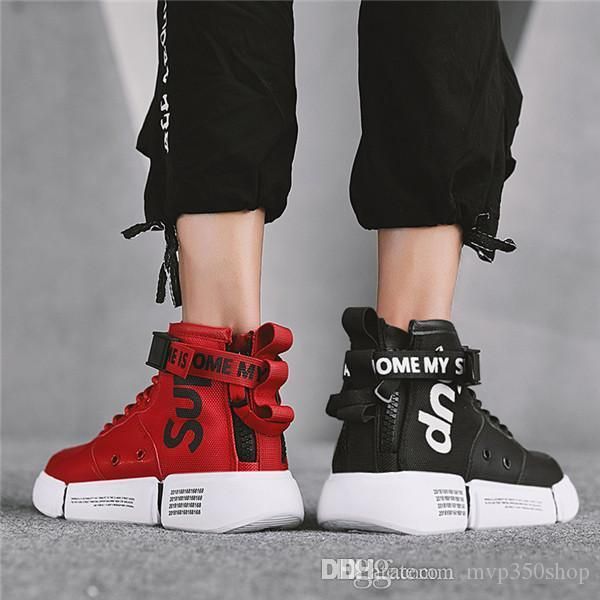 

2019 ins style mens designers shoes lace up men shoes lightweight comfortable breathable sneakers, Black