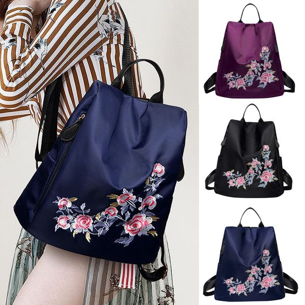 

xiniu fashion ladies oxford waterproof embroidered large capacity backpack handbag zaino da donna designer bags#30