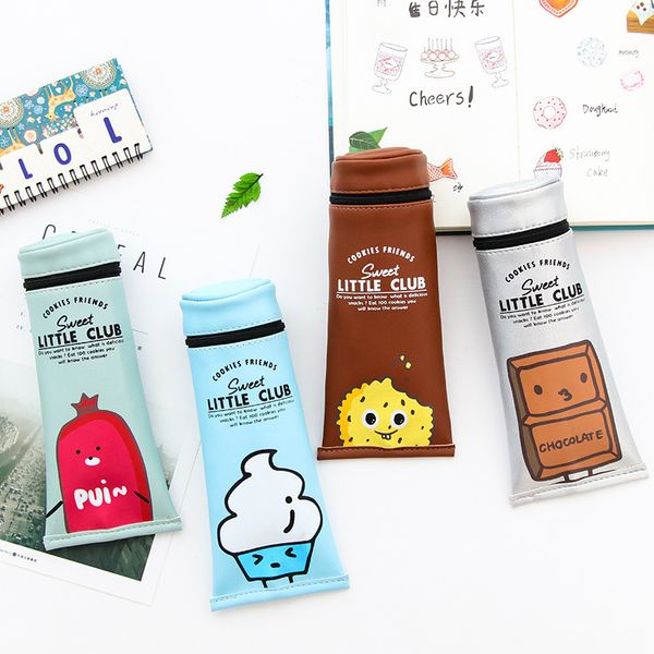 

creativity stereoscopic toothpaste pencil bag pu waterproof pencil cases school supplies bts korean stationery gift box