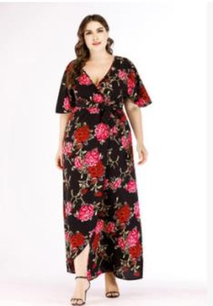 

Flower Women Plus Size Dress Summer Beach Big Size 5XL 6XL Boho Beach Floral Dresses