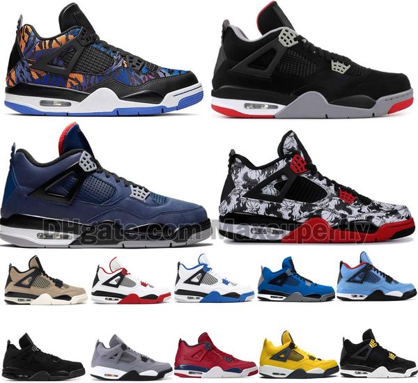 

new mens basketball shoes 4 rush violet loyal blue what the cool grey pale citron 4s raptor athletic sports sneakers trainers size 7-13