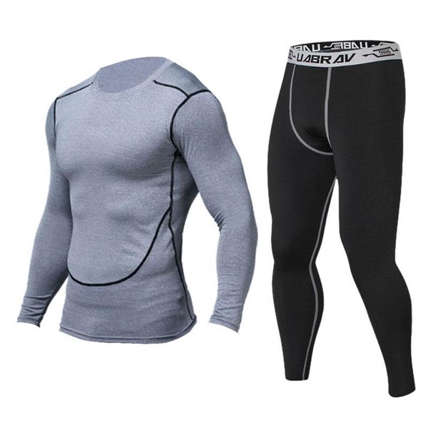 

vertvie men sport running sets compression t-shirts + pants long sleeves fitness rashguard training clothes gym yoga suits, Black;blue