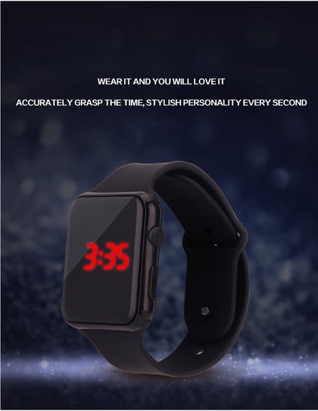 

watch wholesale watch factory direct sale new popular square apple led couple men and women fashion creative led electronic watch, Slivery;black
