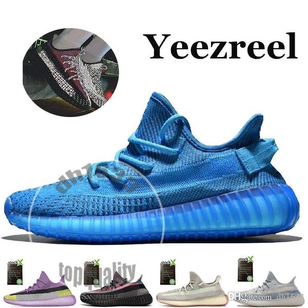 

2020 new kanye west v2 men women running shoes blue yeezreel yechei reflective clay sesame black antlia butter designer sneakers big size13
