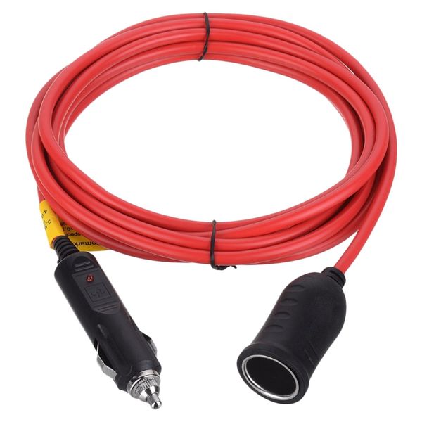 

3.6m dc12v 24v car cigarette lighter extension cable plug adapter socket charger lead cord wire cable, length:3.38m