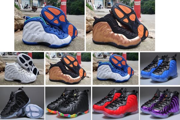 

2020 new color kids penny hardaway foam one basketball shoes boys purple sports girls sneakers for child children athletic teenage, Black