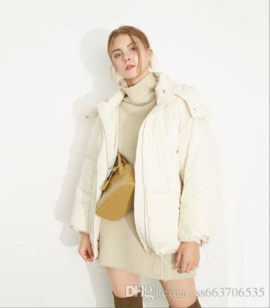 

women winter jacket ladies real raccoon fur collar duck down inside warm coat femme with all the tag slim fit find warm doudoune femme, Black