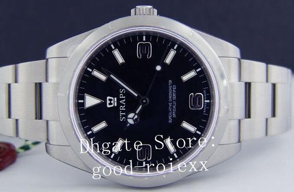 

men's automatic 2813 movement stainless steel watch men black dial explorer 39mm watches business 214270 sapphire perpetual wristwatche, Slivery;brown