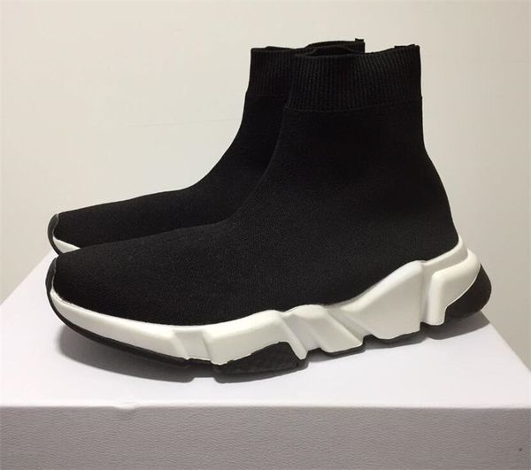 

with box 2020 designer socks speed trainers knit paris sock shoe sock knit triple s boots trainers runner sneakers size 36-45 men women, Black