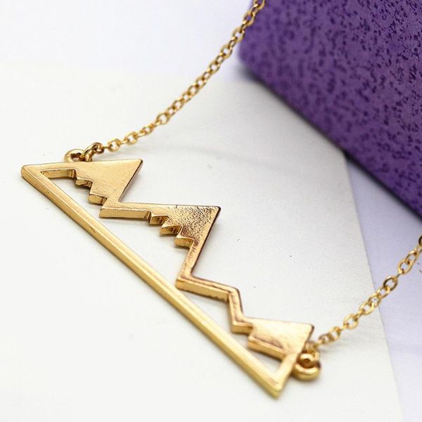 

exquisite fashion club party elegant snow capped daily mountain shape casual alloy women necklace, Silver