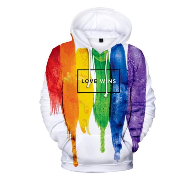 

pride month casual men women 3d print round neck hoodies lgbt new design print pullover for couples, Black