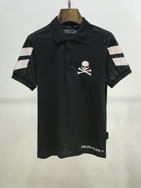 

couple t-shirt fashion brand designer polos men's casual t-shirt black skull print designer shirt arrow embroidery cotton polo shirt hi, White