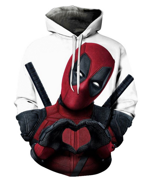 

классический аниме deadpool мужской мужчины / женщина толстовка 3d печать streetwear повседневного deadpool с капюшоном пуловер фуфайки hip, Black