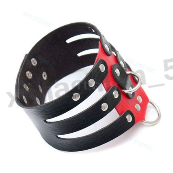 

cuffs slave gothic studded lock neck #r78jouets for collar punk adults choker rivet sexuelstoys restraint harness pktgi