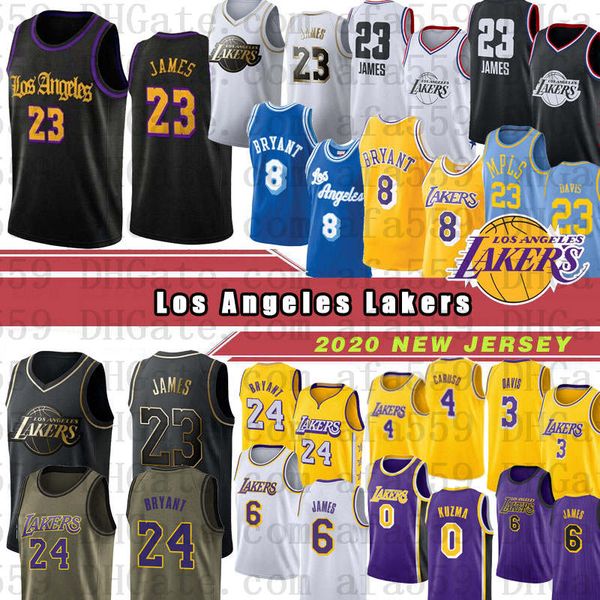 

kyle 0 kuzma anthony 3 davis lebron anthony 23 davis lonzo byron 4 scott los angeles kobe 8 24 bryant lakers basketball jerseys, Black