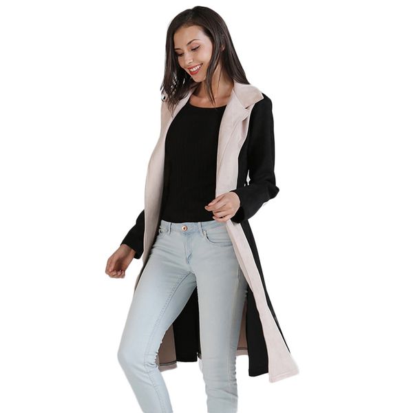 

elegant casual winter trench coat femme noir long shein vintage 2019 spring fashion women clothes manteau long femme overcoat wo, Black