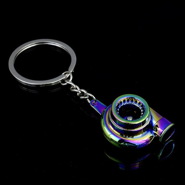 

new universal car house cool gunmetal spinning turbo keychain turbocharger keyring creative design auto stylish accessories, Silver