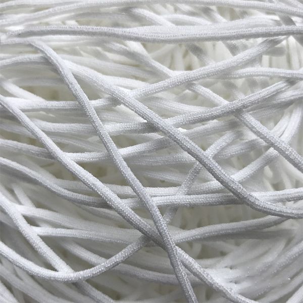 

2.5-3mm elastic band 100m disposable round elastic band rope sewing diy, Black;white