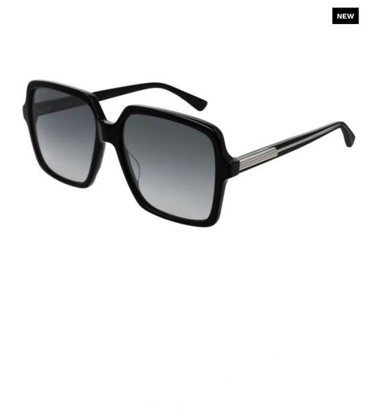 

новый модный дизайнер женские солнцезащитные очки 0375 квадратный кадр простой популярный стиль продажи высокое качество uv400 защиты очки, White;black