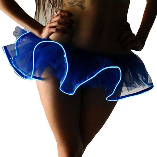 

fashion mini led stage show tutu skirts luminous glowing dance performance skirt, Black