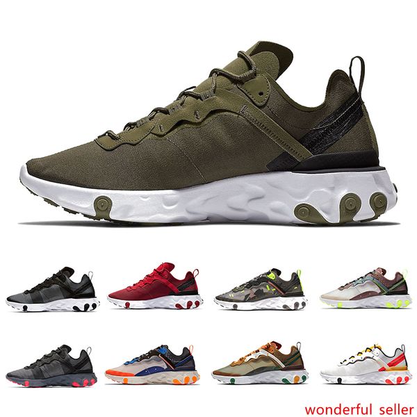 

olive react element 87 55 mens running shoes tour yellow undercover camo red men women sail triple black white taped seams sports sneakers